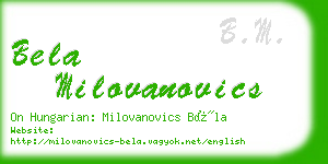 bela milovanovics business card